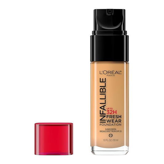 L'Oreal Paris Makeup Infallible Up to 32 Hour Fresh Wear Lightweight Foundation, 486 Toasted Almond, 1 Fl Oz, Packaging May Vary