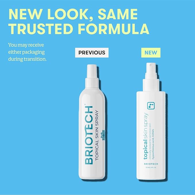 BRIOTECH Topical Skin Spray, Hypochlorous Acid for Sensitive Skin, HOCl Facial Mist, Full Body Support Against Irritation, Calm Redness, Soothe Foot & Scalp, 32 oz Refill (2 Pack)