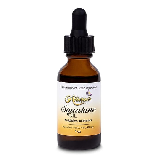 100% Organic & All Natural Plant-Based Squalane Oil for Face, Hair, & Body, Cold Pressed and Unrefined Premium Grade Multipurpose Facial Oil for Moisturize, Smooth, and Soften Skin - 1 Oz