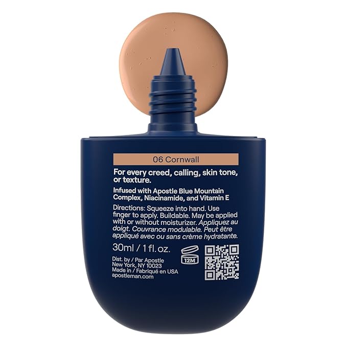 APOSTLE Reclaim Tinted Moisturizer for Men (6 Cornwall) - Niacinamide, Vitamin E, Squalane, Hyaluronic Acid, Tinted Face Moisturizer For Men. Hydrates, Evens Skin Tone, Reduces Fine Lines, 1 Fl. Oz.