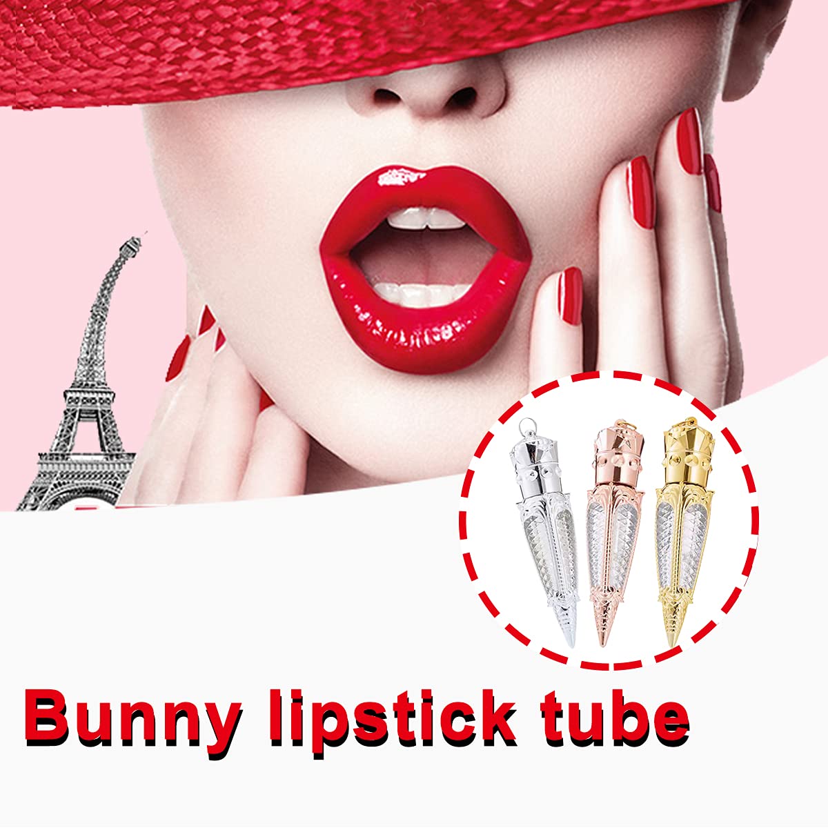 6 Pcs 5ml Lip Gloss Tubes Rabbit Shaped Refillable Empty Lip Balm Containers Lip Gloss Tube Bottles for Women Girl DIY Cosmetics