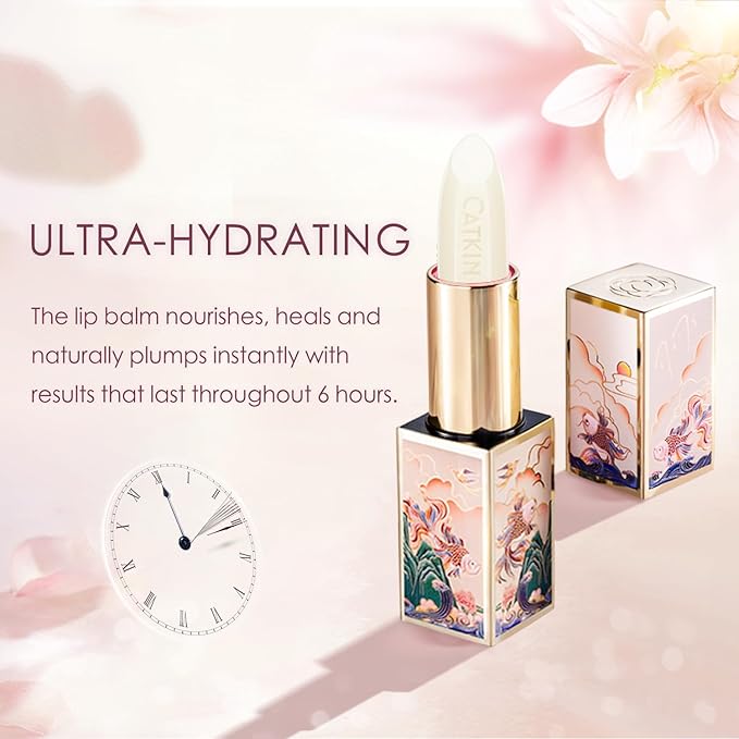 CATKIN Lip Balm Transparent Ultra Hydrating Colorless Lip Moistrurizer Chapstick with Vitamin E Nourishing For Cracked & Dry Lips Day & Night Lip Care 0.12 oz C02 Spearmint