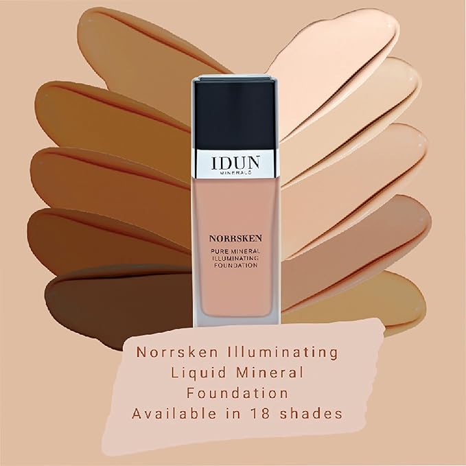 Liquid Norrsken Foundation - Light to Medium Coverage - Luminous Finish for Dry and Dull Surfaces - Water Resistant and Safe for Sensitive Skin - 226 Yrsa - Dark Brown Neutral - 1.01 oz