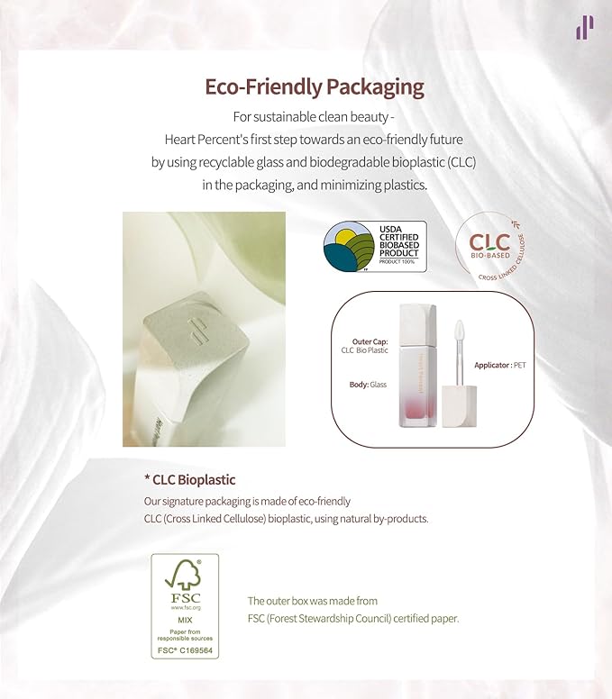 Heart Percent Dote On Mood Pure Glow Tint, Watery & Lightweight Moisturizing Lip Stain Long Lasting Liquid Lipstick 6.8g, #07. Fig Rose