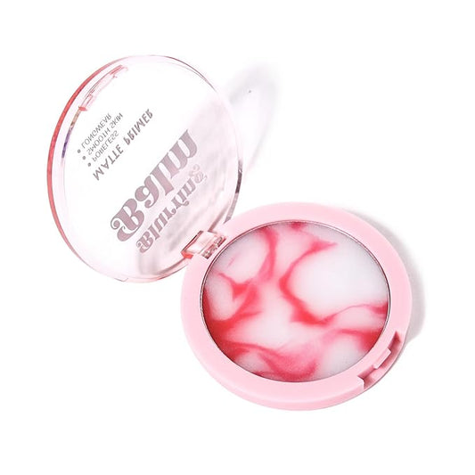 Oil Control Pressed Setting Powder, Matte Soft Jelly Texture Powder-free Face Powder, Long-Lasting Waterproof Pressed Powder Makeup, Flawless Lightweight Face Cosmetics - Pink