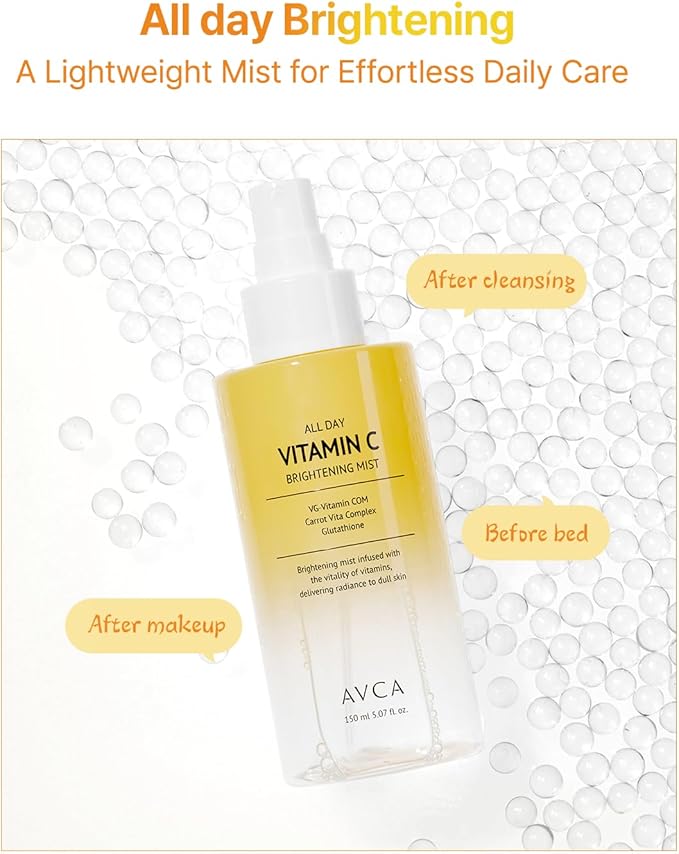 AVCA Vitamin C Face Mist – Hydrating & Brightening Spray for Glowing Skin (5.07oz)