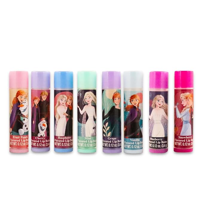 Frozen Lip Balm Set - Bundle with 8 Disney Lip Balm Tubes, Stickers and More | Anna and Elsa Lip Balm Kit