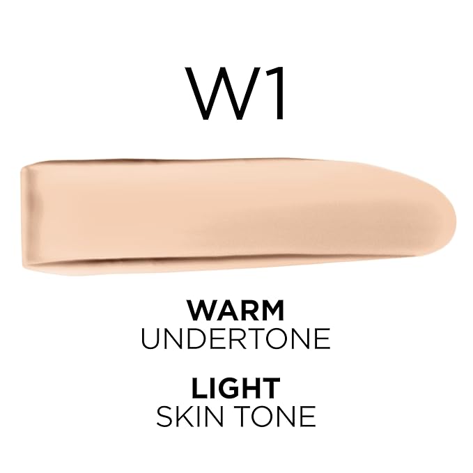 L'Oreal Paris True Match Super-Blendable Foundation, Medium Coverage Liquid Foundation Makeup, W1, Light, 1 Fl Oz