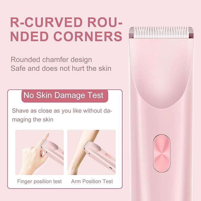 Bikini Trimmer for Women,Dermave Bikini Shaver,Electric Razors for Women Pubic Hair (Pink)