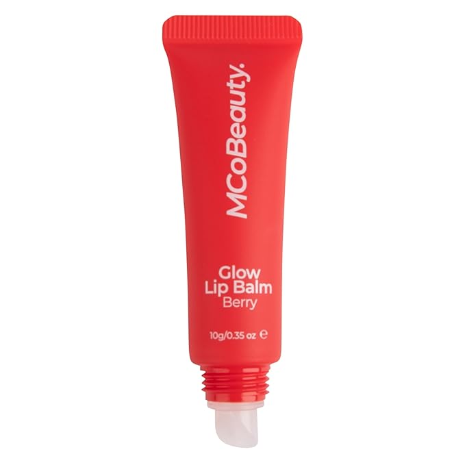 MCoBeauty Glow Lip Balm, Berry, Nourishing Tint for Luscious Lips, Vegan, Cruelty Free Cosmetics