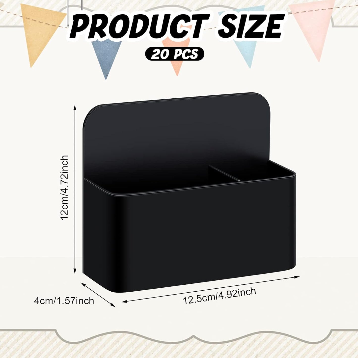 20 Pack Magnetic Dry Erase Marker Holder Bulk Whiteboard Magnetic Marker Holder Pen Pencil Organizer for Classroom Whiteboard Refrigerator Locker Storage (White, Black)