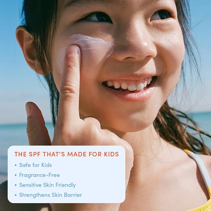 Evereden SPF50 Fluid Silk Mineral Kids Sunscreen: Clean Cooling Non-Nano UVA, UVB, & IR Protection for Sensitive Skin - Sheer, Lightweight, & Waterproof for Up to 40 Mins - Beach Day Toddler Sunscreen