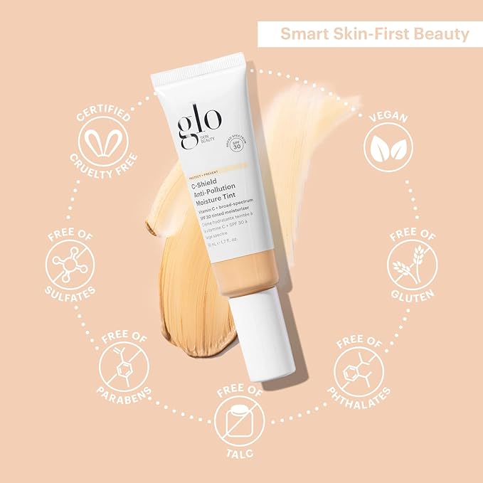 Glo Skin Beauty C-Shield Anti-Pollution Moisture Tint - Tinted Moisturizer With SPF 30 for Face, Broad Spectrum Protection & Vitamin C, 1.7 Oz (2N-Light)