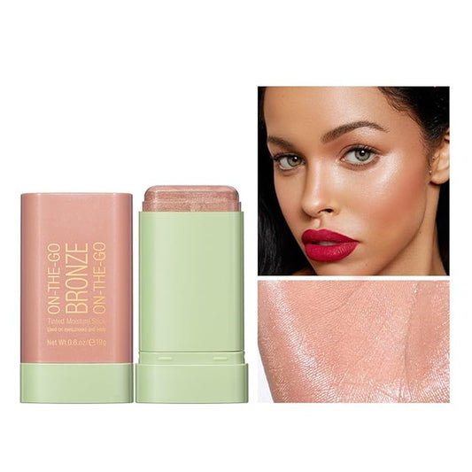 Bronzer Stick 4 Colors Blendable and Buildable Face Bronzer Face Shaping Long Lasting Cream Contour Bronzer Stick (02 Soft Glow)