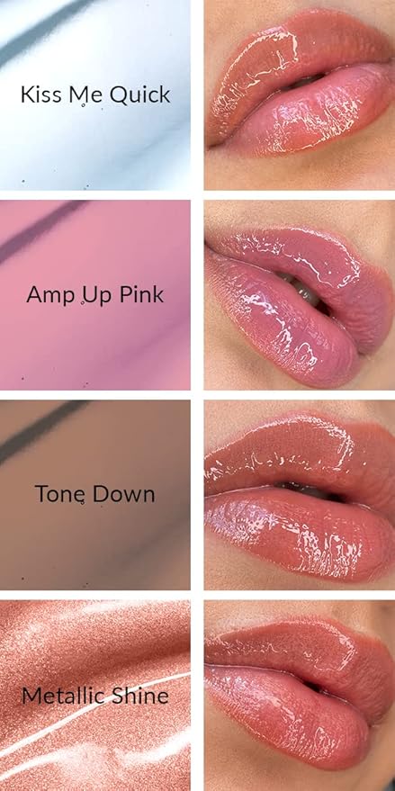 VASANTI Hyaluronic Boost Lip Plumper - Non-Sticky Lightweight Cosmetics for Soft Hydrated Lips (Metallic Shine)