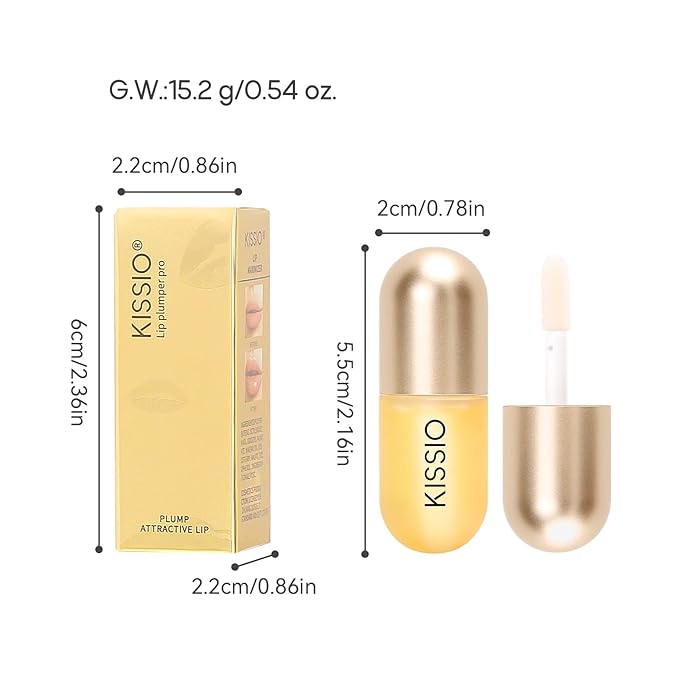 KISSIO Lip Plumper,Color Lip Plumper Gloss,Lip Enhancer,Plant Extracts Plumping Lip Serum,Moisturizing Lip Gloss for Fuller Lips and Hydrated Beauty Lips 5.5ml (02 Fig tea)