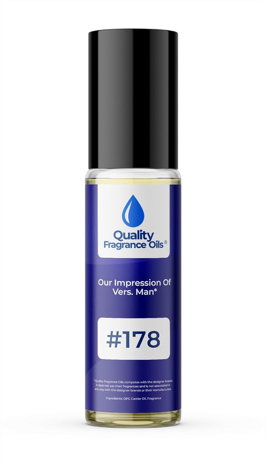 Quality Fragrance Oils' Vers. Man Impression #178 | Long-Lasting Perfume Oil, Alcohol-Free, Strong Scent, 10ml Roll-On | Affordable Alternative to Designer Fragrances