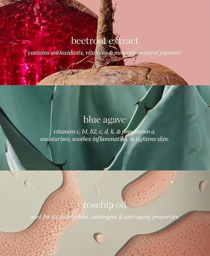 Ere Perez - Natural Beetroot Cheek + Lip Tint | Water-Resistant, Long-Lasting, Hydrating, Vibrant | Blue Agave, Rosehip Oil, Vitamin E | Vegan, Cruelty-Free, Clean Beauty (Fun-Pink)