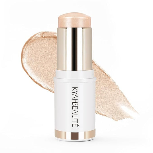 Dewy Highlighter Makeup 15g/0.53fl.Oz, Highlighter Makeup Stick for Face and Body, Radiant & Shimmer Glow, Buildable Color for All Day | Vegan & Cruelty-Free | Champagne Beige Gold