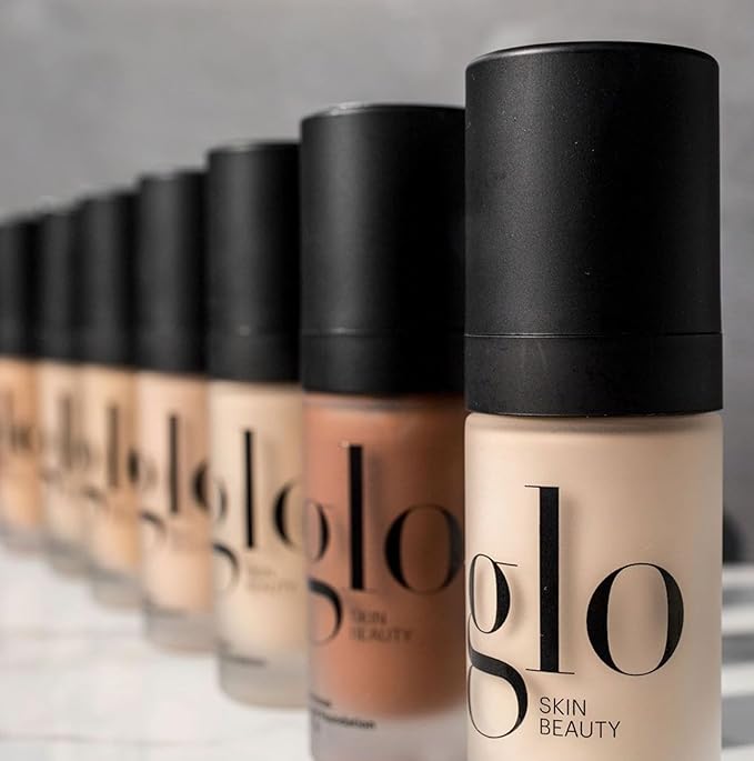 Glo Skin Beauty Luminous Liquid Mineral Foundation Makeup with SPF 18 (Café) - Improves Uneven Skin Tone, Smooths & Corrects Imperfections, Sheer to Medium Coverage, Dewy Finish