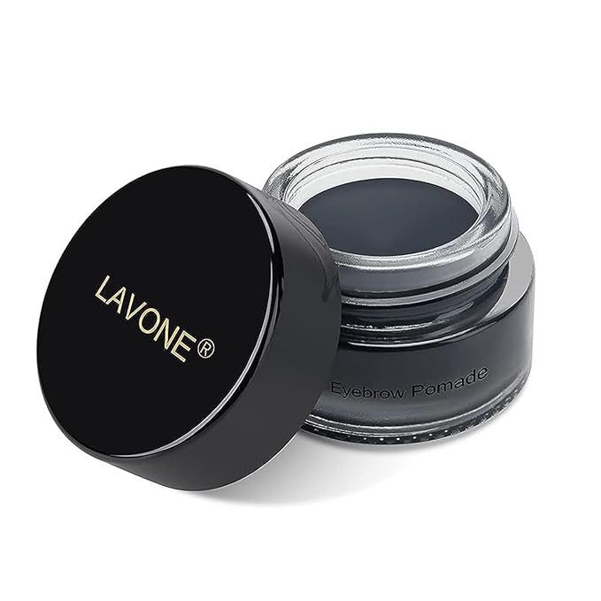 Eyebrow Pomade - Waterproof Brow Pomade for Long-lasting Results,Smudge Proof and Sweat Resistant Formula,Natural Eyebrow Makeup for All Skin Types and Tones - Dark Black