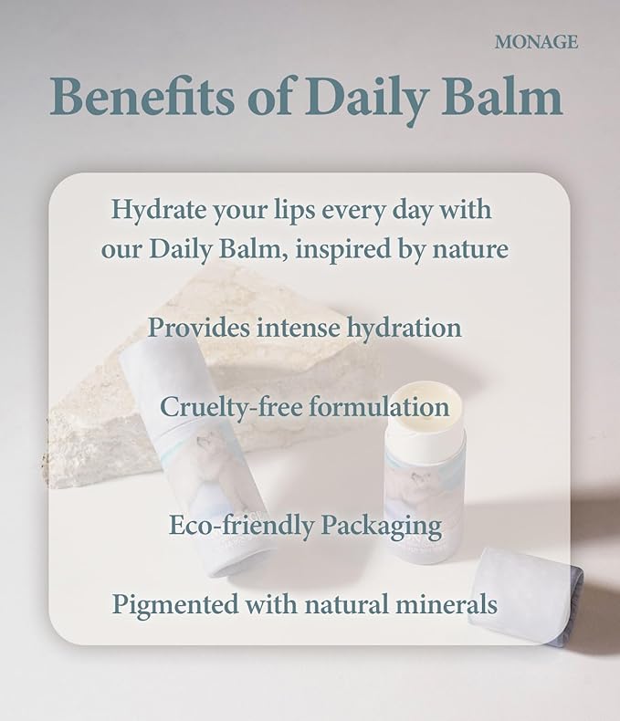 Korea Vegan & Nourishing & Moisturizing Lip Care Made from 100% Natural Ingredients, Organic Moisturizer for Dry, Cracked Lips & Skin, Everyday Lip Balm, Daily, 0.38 Ounce