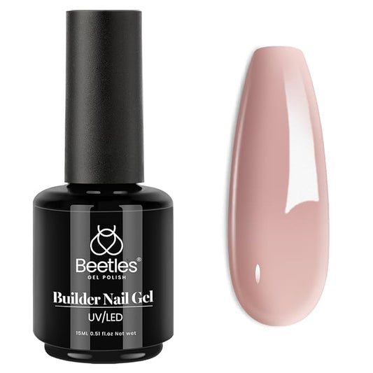 Beetles Builder Gel for Nails 7 in 1 Builder Nail Gel Color Nude Brown for Nails Extension & Building Apex Strengthen Thin Nails DIY Salon at Home Nail Art Base Gel Needed Gift for Women