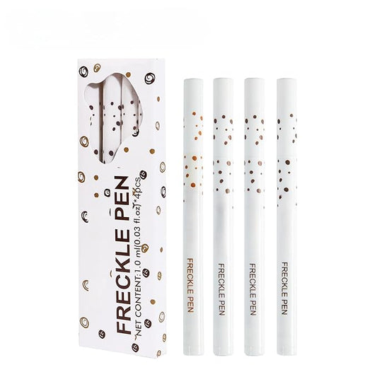 Freckle Pen 4 Colors Natural Freckle Pen Fake Freckle Pen Waterproof Long Lasting Soft Spots Natural Relaxing Sun Makeup (4PC)