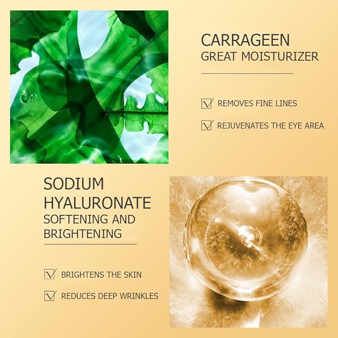 BIOAQUA Gold Elastic Soft Crystal Gel Eye Mask Hydrates Nourishes Moisturizing Face Skin Around The Eyes 12g x 5pcs