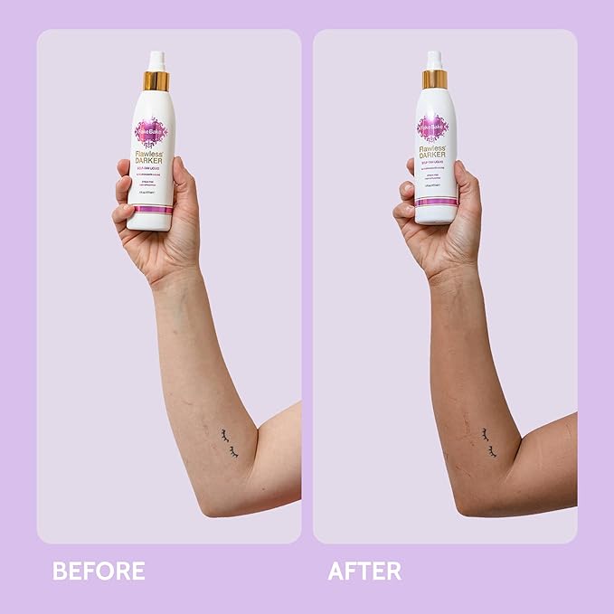 Fake Bake Flawless Darker Self-Tanning Liquid Streak-Free, Long-Lasting Natural Glow For All Skin Tones - Sunless Tanner Includes Professional Application Mitt, Black Coconut Scent - 6 oz (Pack of 2)