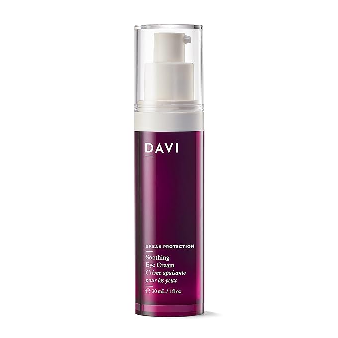 DAVI Soothing Eye Cream with Blue Light Protection | Under Eye Cream for Dark Circles and Puffiness | Anti-Aging Eye Cream for Dry Skin | All Natural | Non-GMO | Paraben-Free | Cruelty-Free | 1 Fl Oz