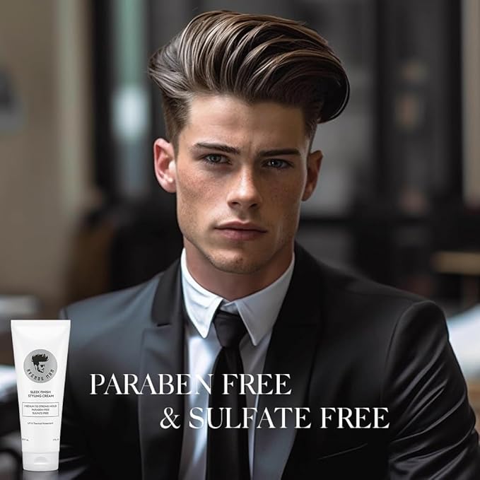 Avenue Man Sleek Finish Cream - 7 oz - Hair Styling Cream for Men with Acai & Soy Protein - Hair Putty for Smooth Control & Structure - Hair Paste for Men for Textured, Slick Back or Classic Looks