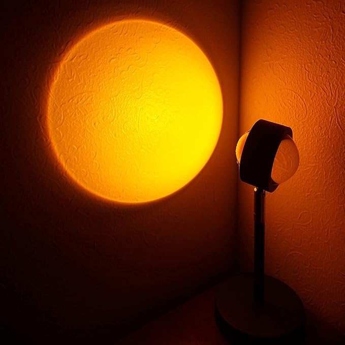 Amuou Sunset Lamp and Rainbow Lights,2 Colors in 1 Projector Sunset Light with 7 Levels of Adjustable 180 Degree Rotation Projection Led Night Light for Photography, Selfie, Tiktok and Home Decor