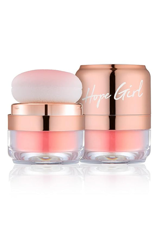 Hope Girl 3D Powder Blusher 0.17oz | Skin-Loving Korean Mini Blush for Cheeks and Eye Makeup w/Allantoin | K Beauty Cool Toned Vibrant Sunkissed Fine Powder Makeup Blush Cosmetics (#02 Coral Stone)