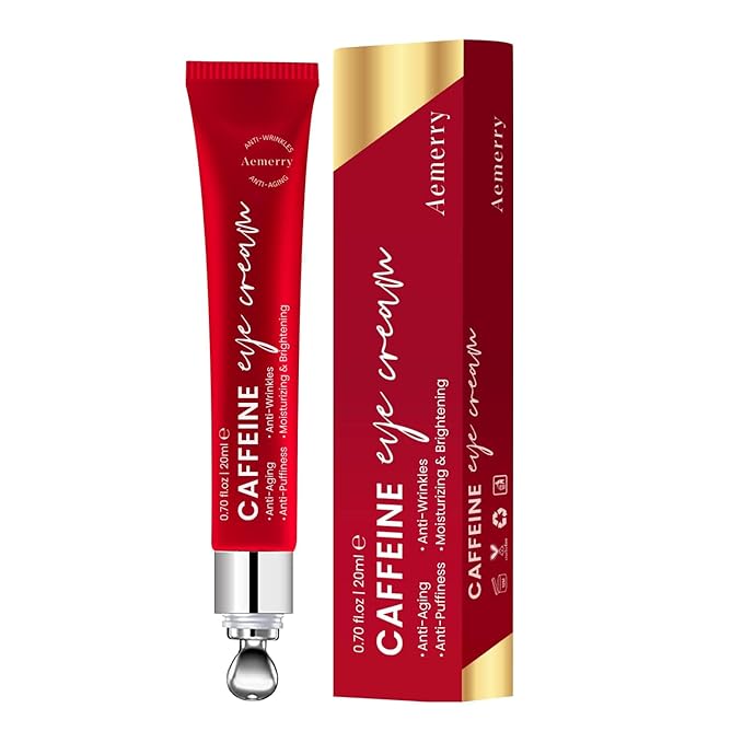 Caffeine Eye Cream Anti Aging: Eye Cream With Retinol, Sodium Hyaluronate, Vitamin E, For Dark Circles, Wrinkles, Puffiness & Fine Lines - Advanced Metal Applicator For Under Eye Bags And Puffy Eyes