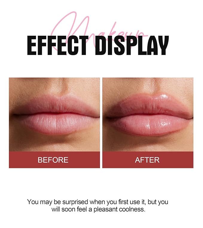 Lip Plumper 6 Colors Moisturizing Glossy Plumping Lip Gloss Long Lasting Hydrating Natural Lip Plumper for Women Girls (Color 04)