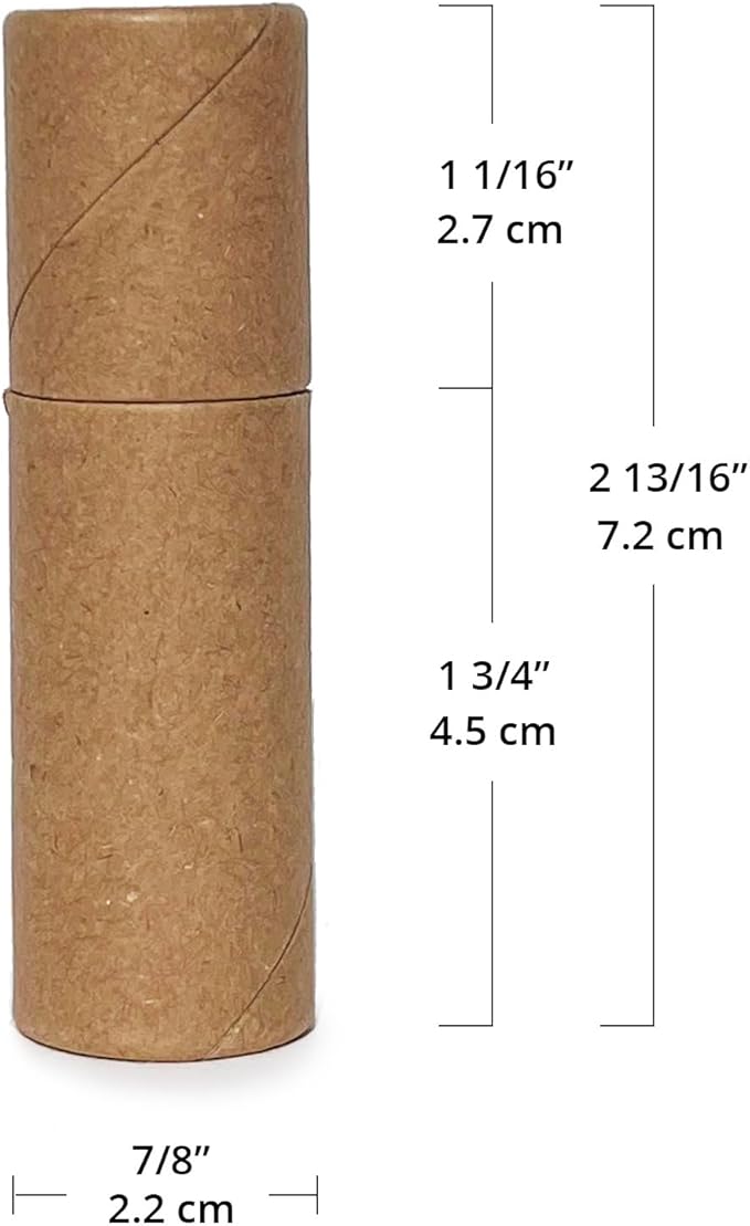 Push-Up Paperboard Lip Balm Tubes, Biodegradable Kraft Paper Lipstick Tube, Cardboard 0.5 Oz. (15 ml) Empty Container, Solid Perfume Tube, Sample Cosmetic Container, DIY Chapstick, Lipstick (300)