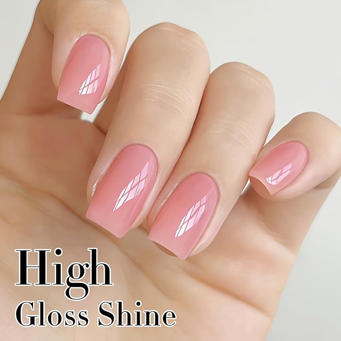 Double Rhythm 0.5Oz Translucent Gel Polish Sheer Neutral Natural Light Milky Same Color Same Bottle 15ML Jelly Gel Polish Art DIY at Home (Milky Pink-A1401)