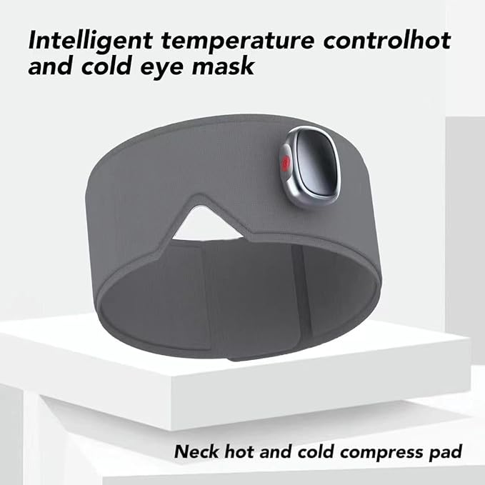 Heating or Cooling Eye Mask for Dark Circles and Eye Neck Padeye Mask Skincare and Puffiness, Intelligent Heating Physical Cooling (Gray)