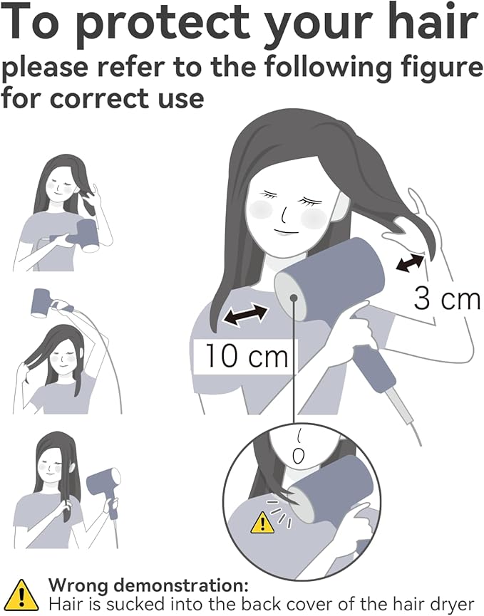 Hair Dryer, CONFU Hair Dryer with Diffuser, 21000PRM Professional Hairdryer, Portable Lightweight Fast Drying Negative Ionic Blow Dryer, Hair Diffuser for Curly Hair for Home Travel