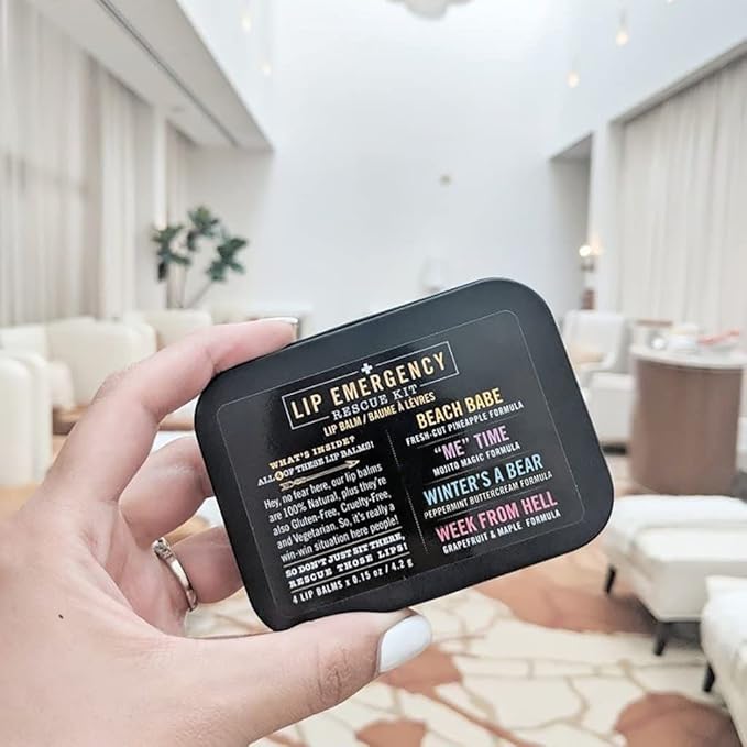 Walton Wood Farm Lip Emergency Rescue Kit, 4 Lip Balms, 0.15 oz each