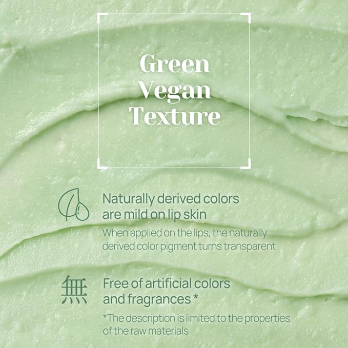 YNM Fresh Green Lip Balm 4g, Certified Vegan, Non-Sticky Sleep Lip Mask, k-beauty, Made in Korea, Irrtation index of 0.000, Super centella complex, Centella asiatica extract