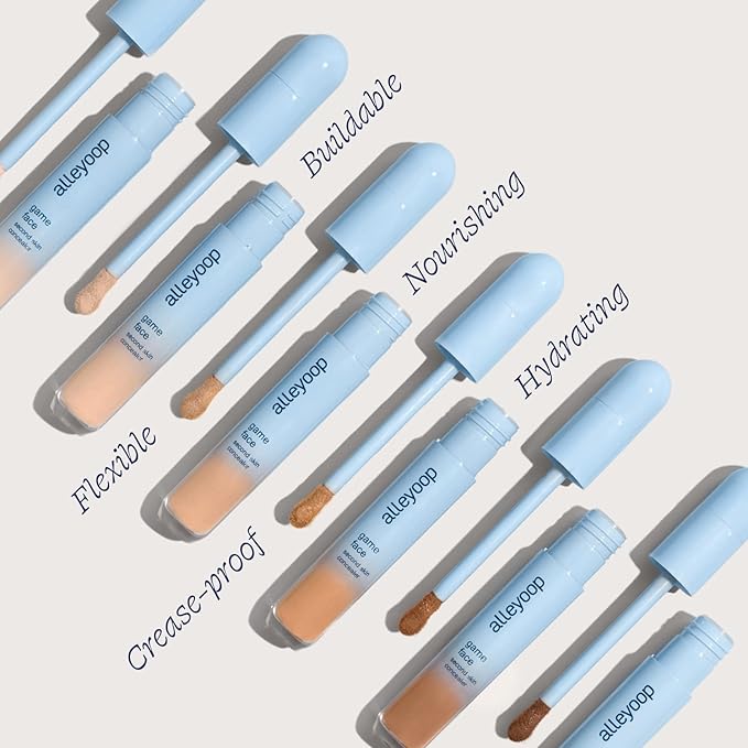 Alleyoop Game Face Concealer Makeup, Lightweight to Medium Buildable Coverage Under Eye Concealer, For Blemishes, Crease-proof and Hydrating with Aloe Stem Cell, Smooth Second Skin Finish - Go-Getter