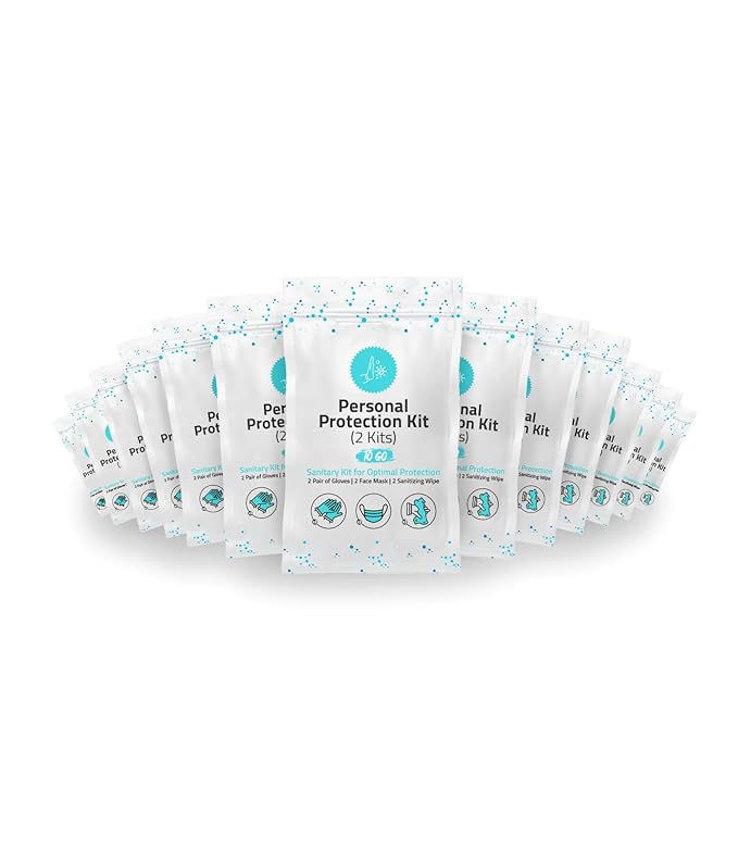 All-in-One Personal Protection Kits for TWO PEOPLE - 10 PACK