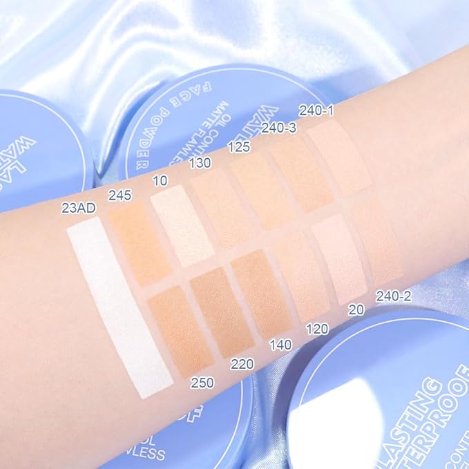 Oil Control Matte Perfection Face Pressed Powder, Matte Smooth Flawless Setting Powder Makeup, Polvo Compacto De Maquillaje, Waterproof Long Lasting, Cruelty Free, 0.35Oz(125 Ivory Buff, 1)
