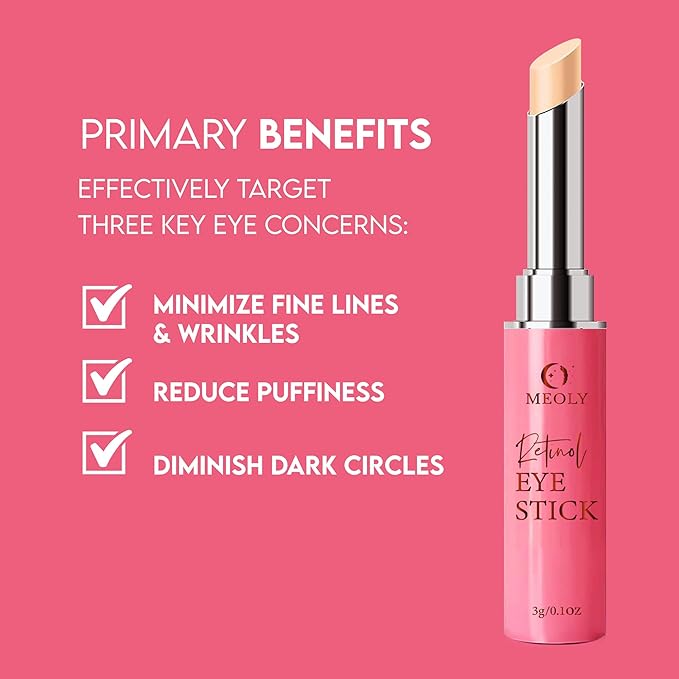 Instant Eye Bag Remover, Retinol Eye Cream for Dark Circles, Under Eye Brightener Stick, Under Eye Cream Anti Aging, Eye Cream for Wrinkles, Brightening Eye Cream for Puffiness and Bags