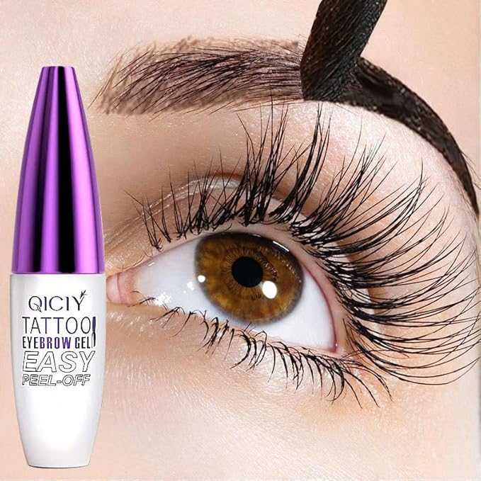 2pcs Light Brown Tattoo Eyebrow Gel Tinting, Waterproof & Transfer-proof for Fuller Brows, Suitable for All Skin Types (Light Brown, 2Pcs)