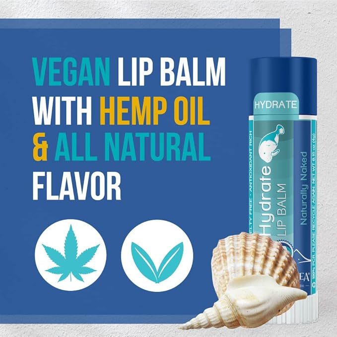 STREAM 2 SEA Naturally Naked Lip Balm Set, Reef Safe SPF 30 Unscented Hydrating Lip Care, Moisturizing Lip Balm + Sun Protect Outdoor Lip Balm For Beach and Sports, Paraben Free Natural Lip Care