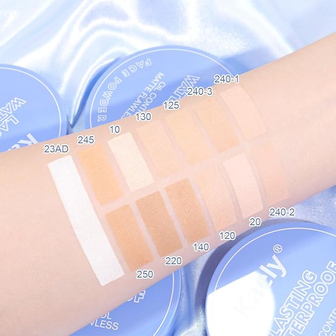 evpct Kaely Oil Control Pressed Face Powder, Get Smooth Flawless Fine Lines and Lightweight Finishing Foundation, Control Shine Long Lasting Waterproof Face Setting Powder Cosmetic, 13 White