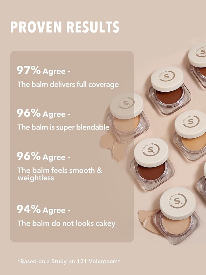 SHEGLAM Hydrating Cream Full Coverage Foundation Balm Long Lasting Concealer Face Foundation for Dry Skin - Warm Vanilla